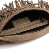 DEPECHE Suede bumbag with fringes Bumbag 011 Sand