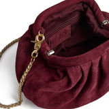 DEPECHE Suede clutch bag with strap Clutch 305 Ox Blood