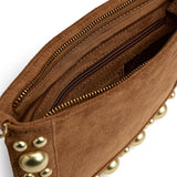 DEPECHE Suede clutch/crossover with stud details Small bag / Clutch 028 Caramel