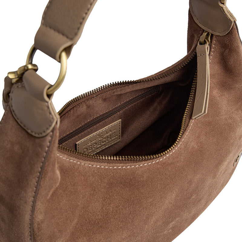 Suede crossbody bag / 16468 - Taupe – DEPECHE