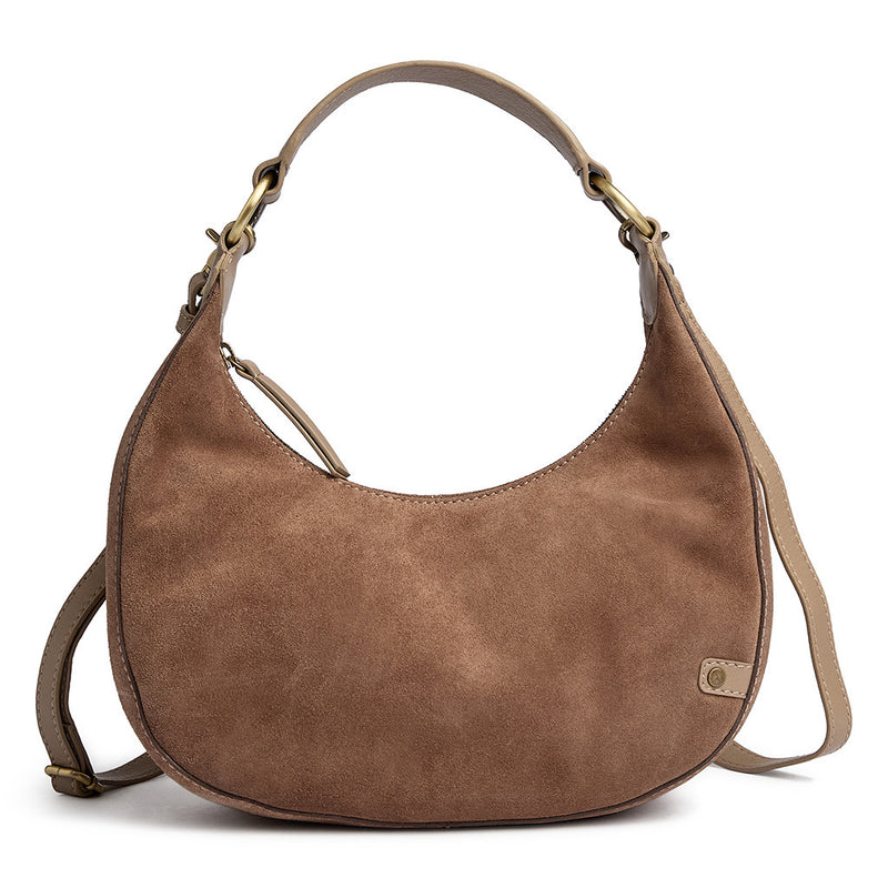 Suede crossbody bag / 16468 - Taupe – DEPECHE