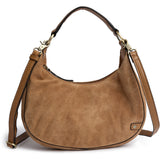 DEPECHE Suede crossbody bag Crossover 196 Dark tan