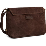 DEPECHE Suede crossover bag with flap Cross over 008 Chocolate