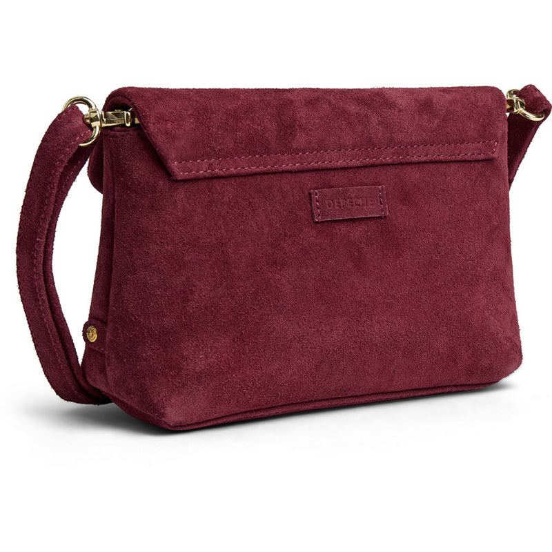 DEPECHE Suede crossover bag with flap Cross over 305 Ox Blood