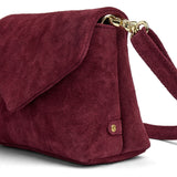 DEPECHE Suede crossover bag with flap Cross over 305 Ox Blood