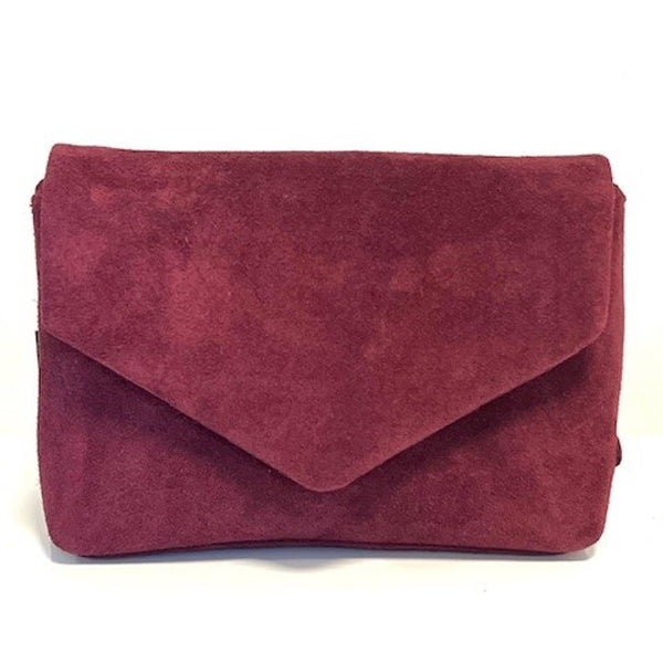 DEPECHE Suede crossover bag with flap Cross over 305 Ox Blood