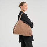 DEPECHE Suede shopper bag Shopper 224 Taupe