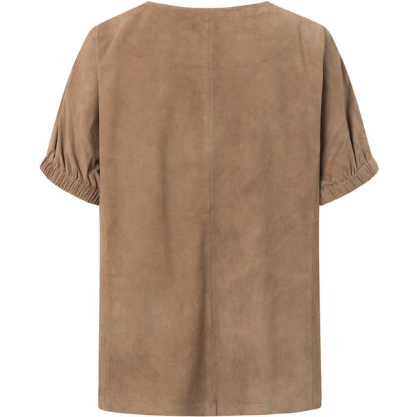 Depeche leather wear Suede t-shirt in a nice and soft quality Tops 197 Desert Sand