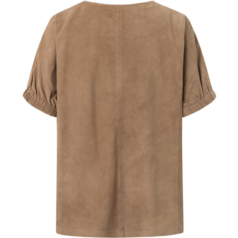 Depeche leather wear Suede t-shirt in a nice and soft quality Tops 197 Desert Sand