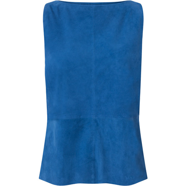 Depeche leather wear Suede top in silky soft and delicious quality Tops 209 French blue