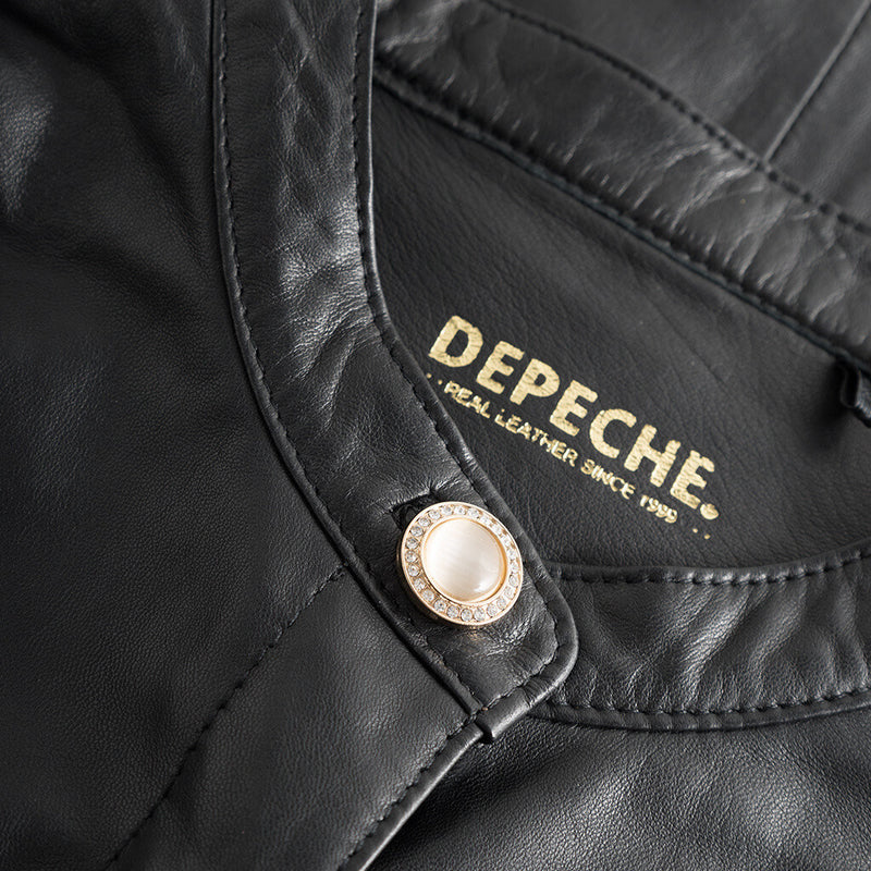 Depeche leather wear Tamie Leather Shirt Shirts 099 Black (Nero)