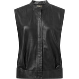 Depeche leather wear Tammy vest Tops 099 Black (Nero)