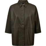 Depeche leather wear Tenna leather shirt Shirt 335 Dark Khaki