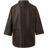 Depeche leather wear Tenna loose fitting leather shirt Shirts 015 Brown