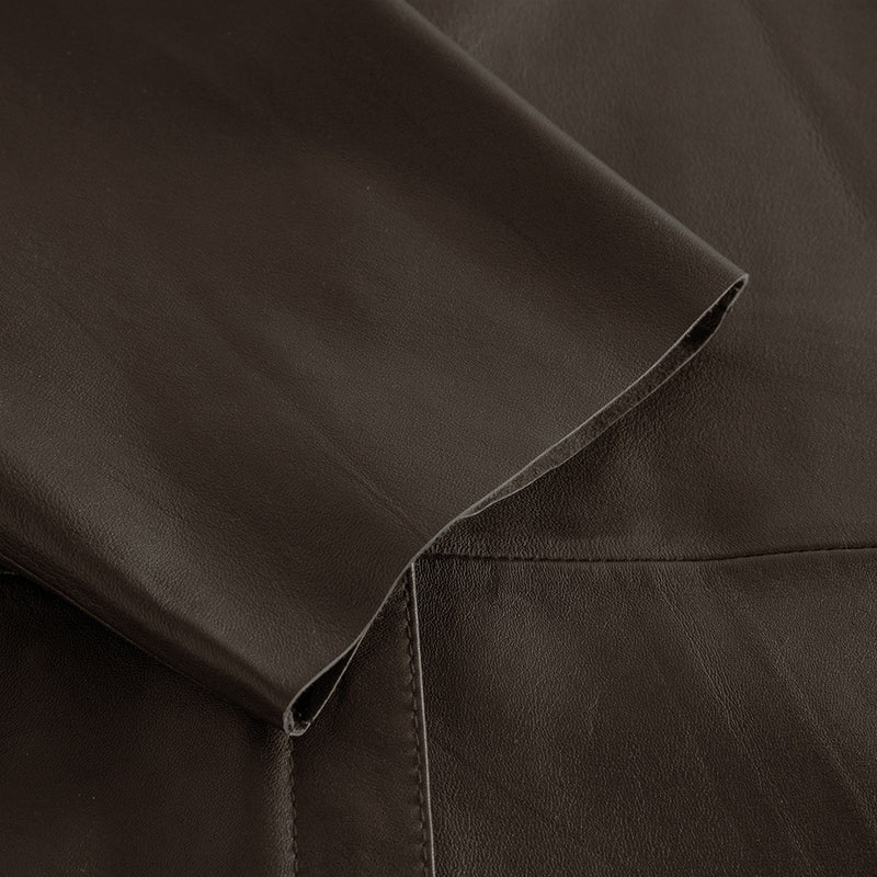 Depeche leather wear Tenna loose fitting leather shirt Shirts 015 Brown