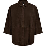 Depeche leather wear Tenna suede shirt Shirt 067 Dusty brown