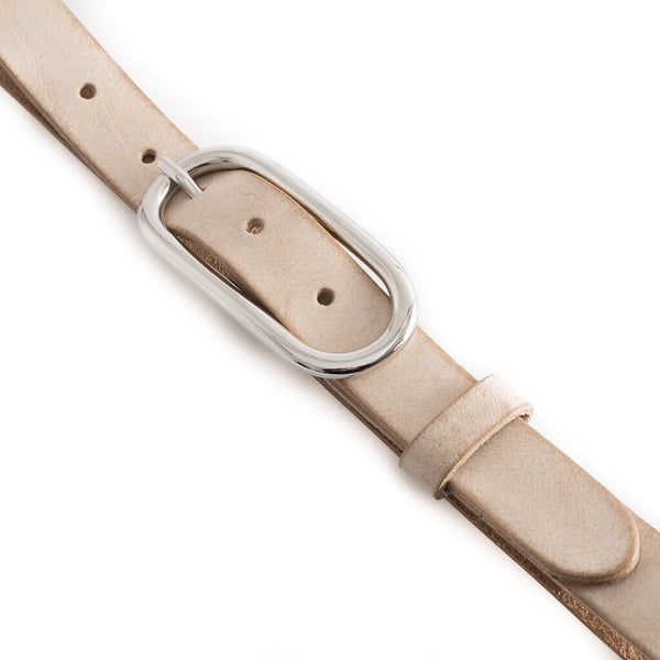 DEPECHE Timeless narrow belt in delicious leather quality Belts 011 Sand