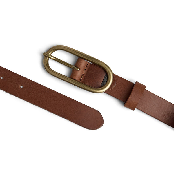 DEPECHE Timeless narrow belt in delicious leather quality Belts 014 Cognac