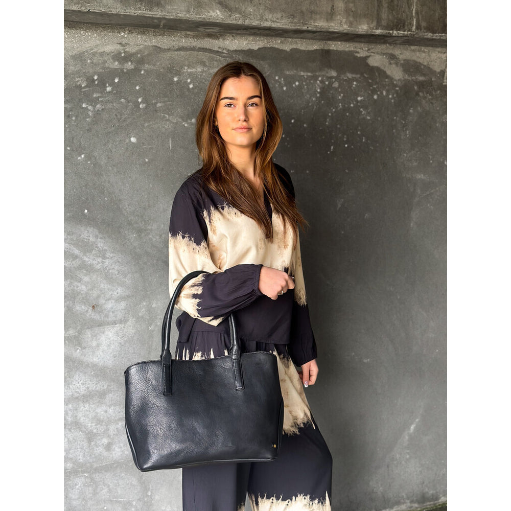 Soft leather shopper bag on sale