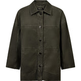 Depeche leather wear Tonja oversize suede shirt Shirt 335 Dark Khaki