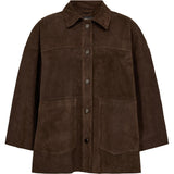 Depeche leather wear Tonja oversize suede shirt Shirts 067 Dusty brown