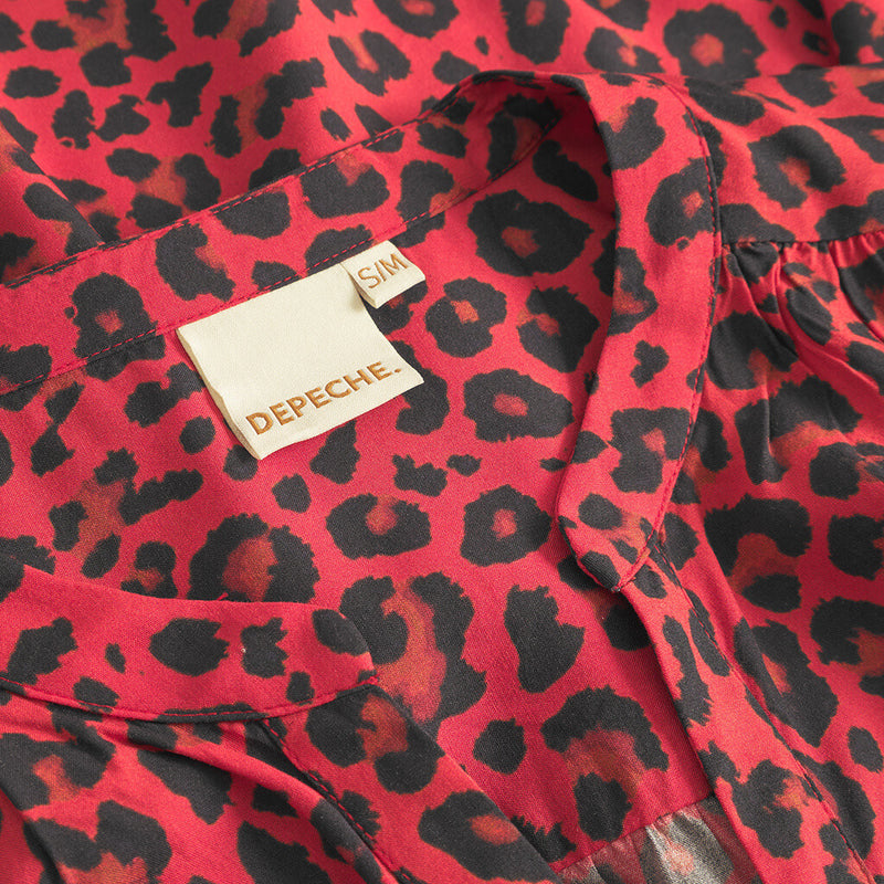 Depeche Clothing Trendy Kylie blouse Blouse 277 Red Animal Print