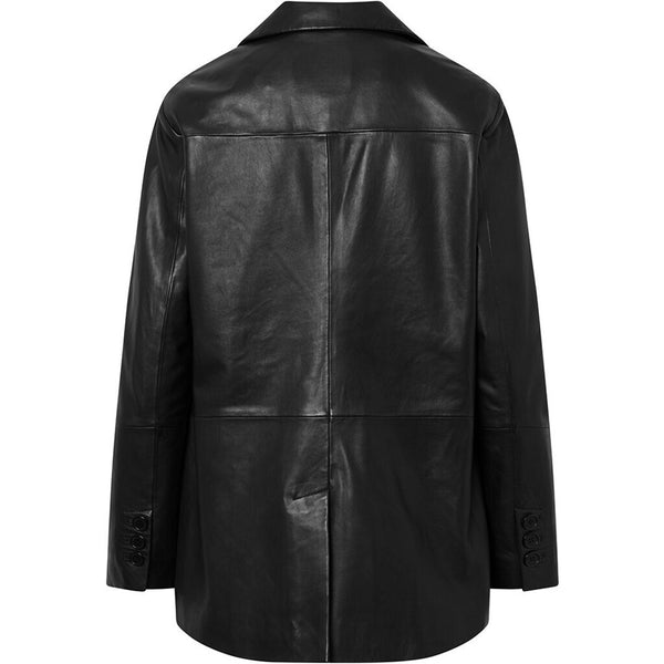 Depeche leather wear Trendy Linea blazer jacket in soft leather Blazer 099 Black (Nero)