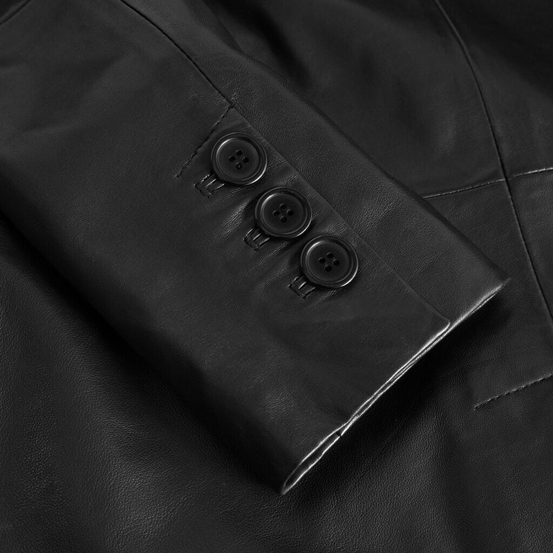 Depeche leather wear Trendy Linea blazer jacket in soft leather Blazer 099 Black (Nero)