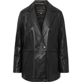Depeche leather wear Trendy Linea blazer jacket in soft leather Blazer 099 Black (Nero)