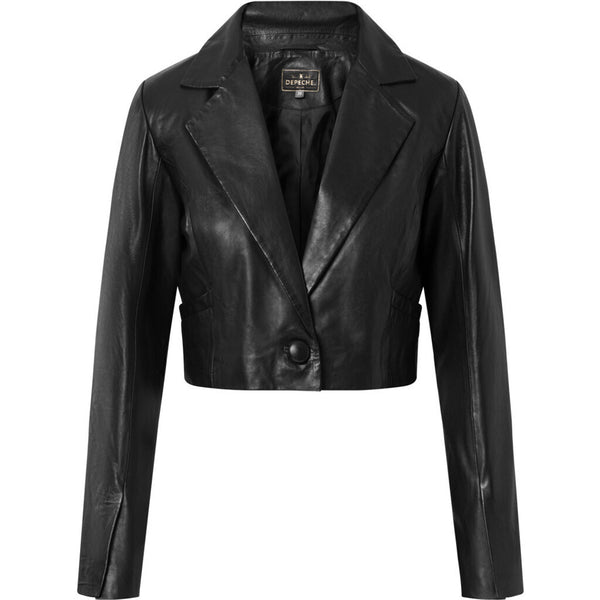 Depeche leather wear Trendy Nanah short/ cropped leather blazer Blazer 099 Black (Nero)