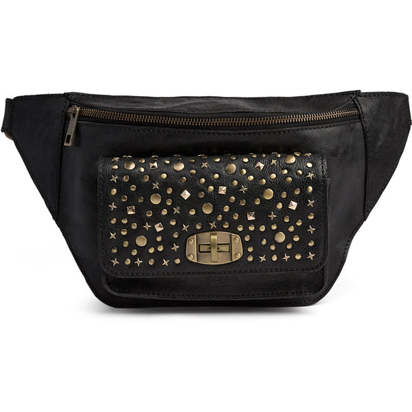 DEPECHE Trendy bumbag with studs Bumbag 099 Black (Nero)