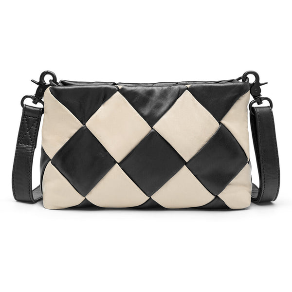 DEPECHE Trendy clutch in soft leather Small bag / Clutch 229 Black/Vanilla