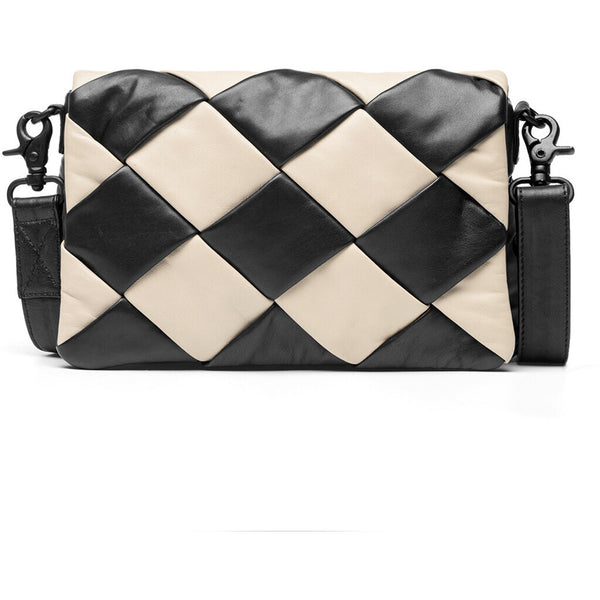 DEPECHE Trendy cross over bag in soft leather quality Cross over 229 Black/Vanilla