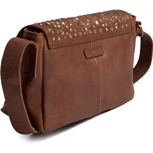 DEPECHE Trendy crossover with studs Cross over 005 Vintage cognac