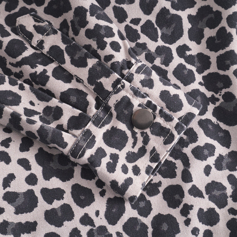 Depeche Clothing Trendy leopard shirt Shirts 281 Grey leo print