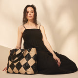 DEPECHE Trendy shopper bag in soft leather Shopper 229 Black/Vanilla