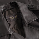 Depeche leather wear Trendy short May trenchcoat in soft leather Jackets 008 Chocolate