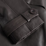 Depeche leather wear Trendy short May trenchcoat in soft leather Jackets 008 Chocolate