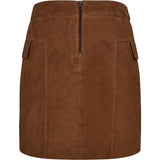 Depeche leather wear Trendy suede skirt Skirts 014 Cognac