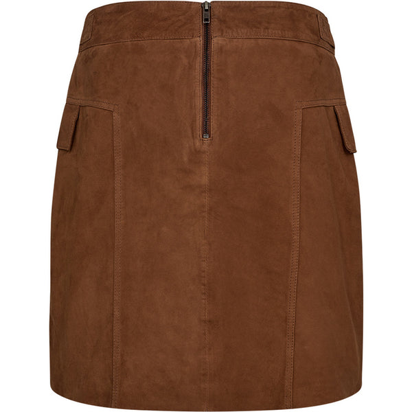 Depeche leather wear Trendy suede skirt Skirts 014 Cognac