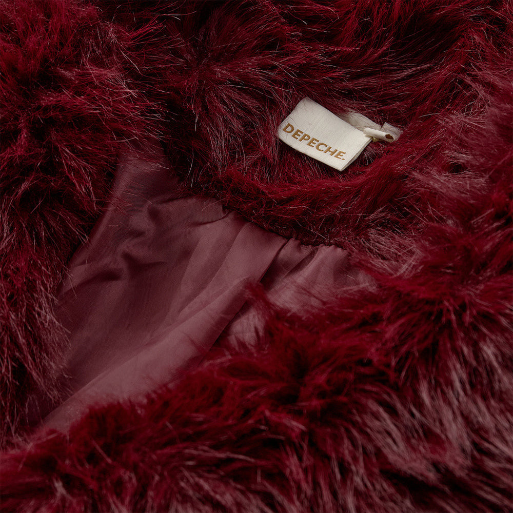 Vera faux fur jacket / 100386 - Burgundy – DEPECHE