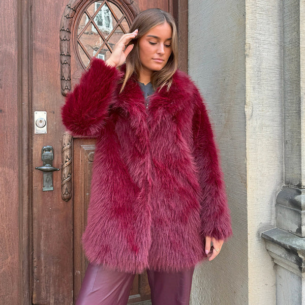 Depeche Clothing Vera faux fur jacket Jackets 279 Burgundy