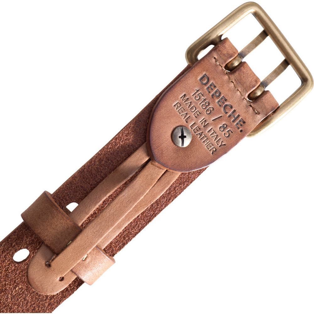Waist narrow belt in soft leather quality / 15186 - Cognac – DEPECHE