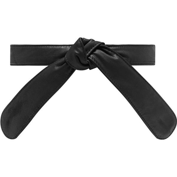 DEPECHE Waist tie belt in soft leather Belts 099 Black (Nero)