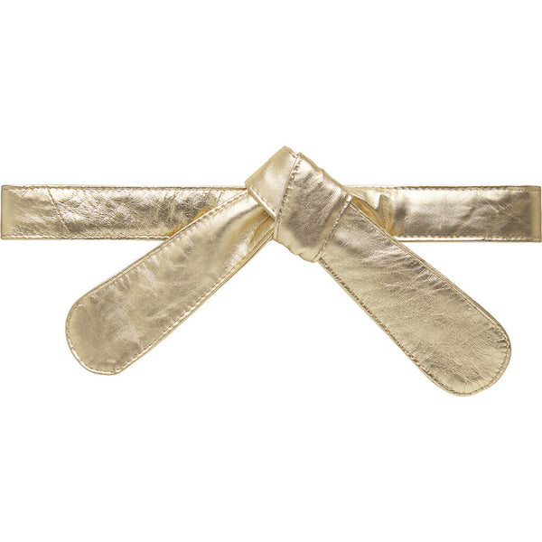 DEPECHE Waist tie belt in soft leather Belts 206 Gold Metallic