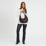 DEPECHE Warsaw handwoven leather shoulder bag Shoulderbag / Handbag 161 Dark brown