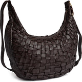 DEPECHE Warsaw handwoven leather shoulder bag Shoulderbag / Handbag 161 Dark brown