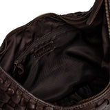 DEPECHE Warsaw handwoven leather shoulder bag Shoulderbag / Handbag 161 Dark brown