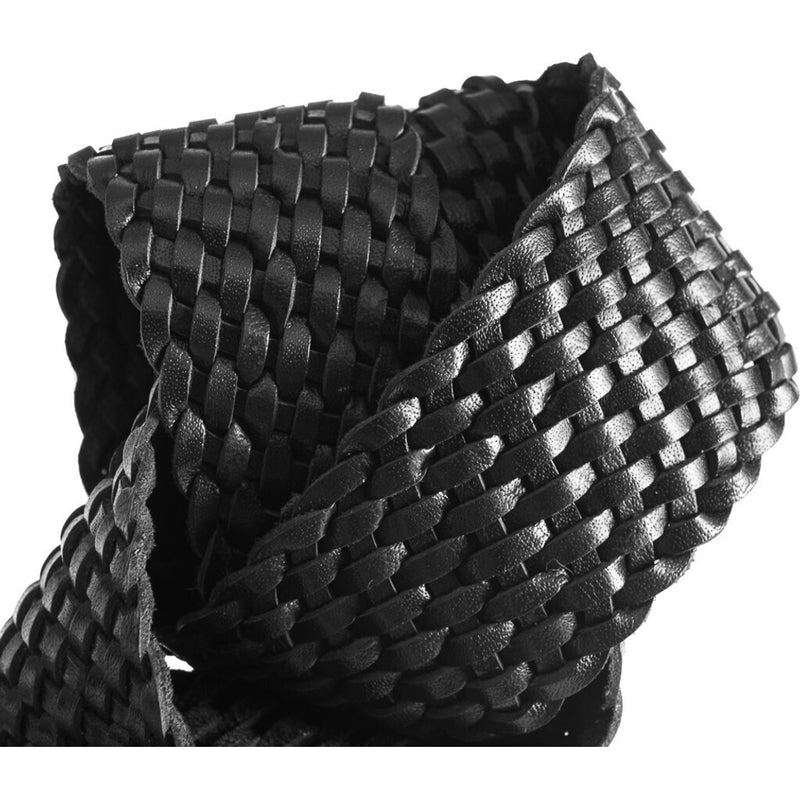 DEPECHE Wide braided leather belt Belts 099 Black (Nero)