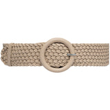DEPECHE Wide braided leather belt Belts 159 Dark vanilla